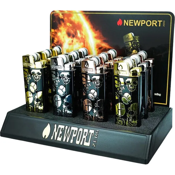 Newport Zero Wheel Skull Torch Lighter