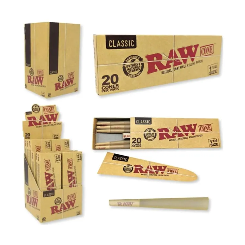 Raw 1.25 Pre Rolled Cones 20 Pack